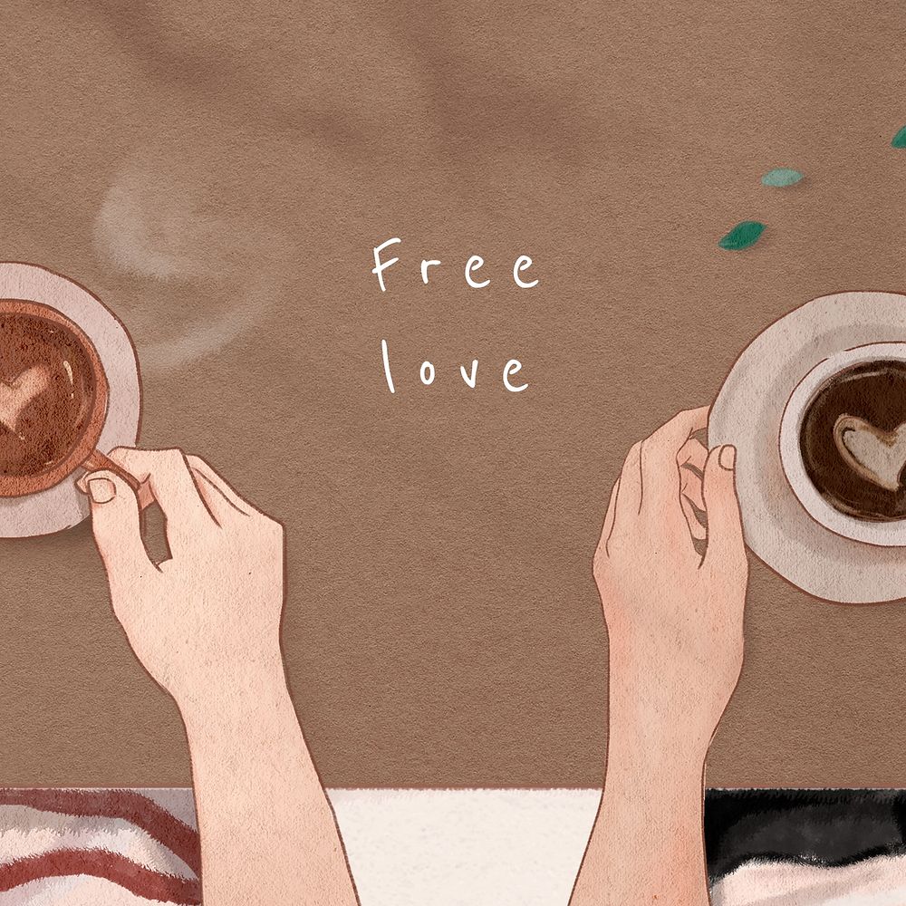 Coffee dating Instagram post template, editable Valentine's design