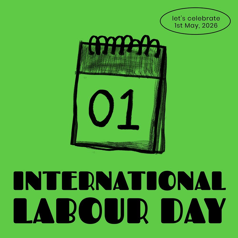 International labour day Facebook ad template, editable text & design