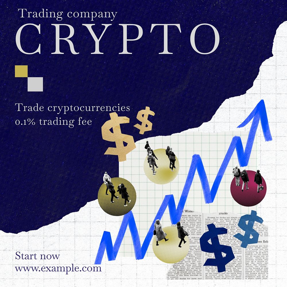 Bitcoin trading Instagram post template, editable social media ad