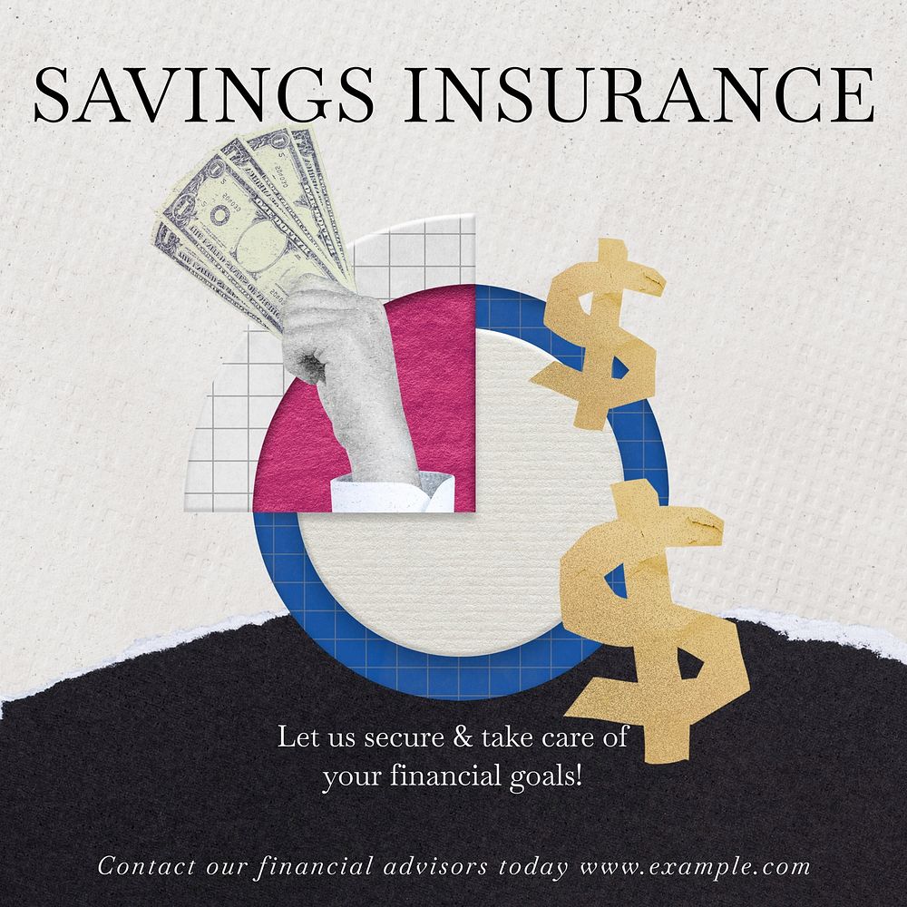 Savings insurance Instagram post template