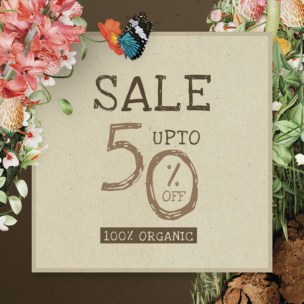 Organic sale Instagram post template  environment campaign 