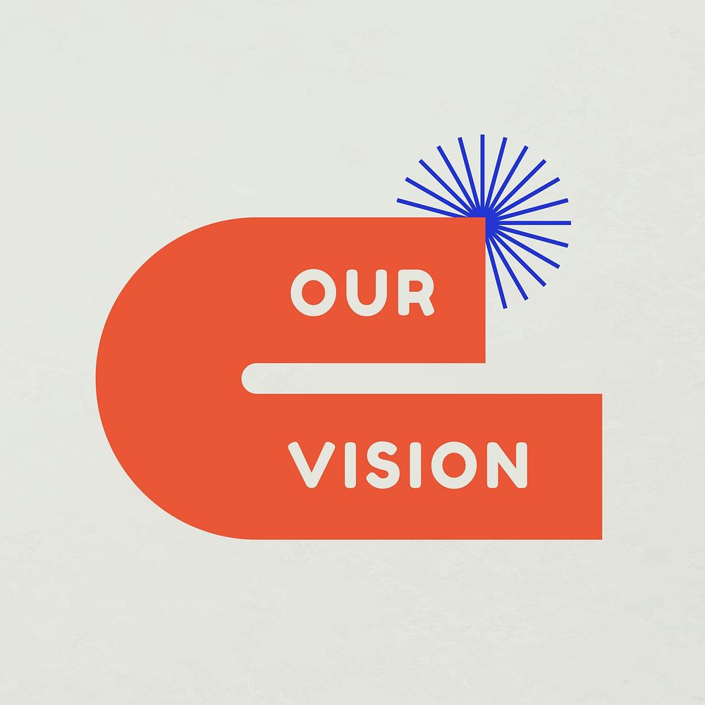 Our vision Instagram post template,  funky badge design