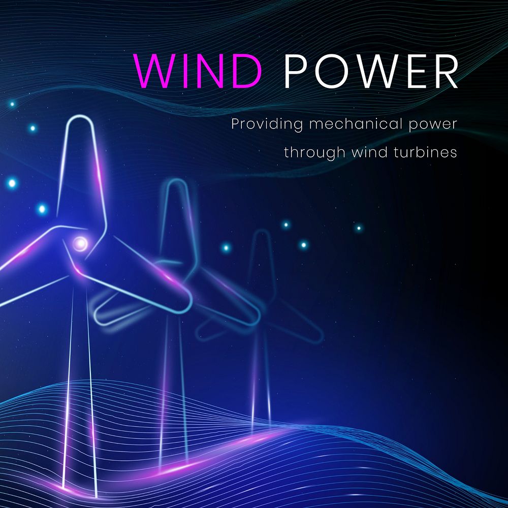 Wind power Instagram post template  clean technology