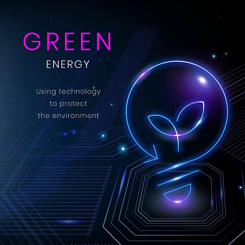 Green energy Instagram post template  environment design