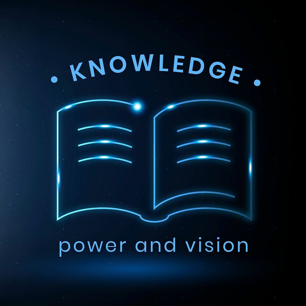 Knowledge education logo template,  blue book design