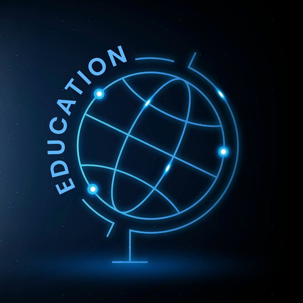 Grid globe logo template, editable eduction design