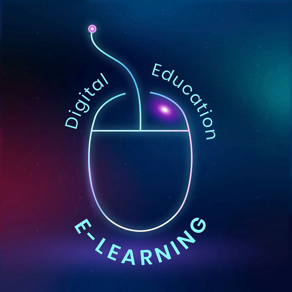 Computer mouse logo template,  digital education design