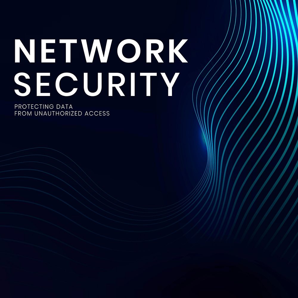 Network security Instagram post template  digital technology