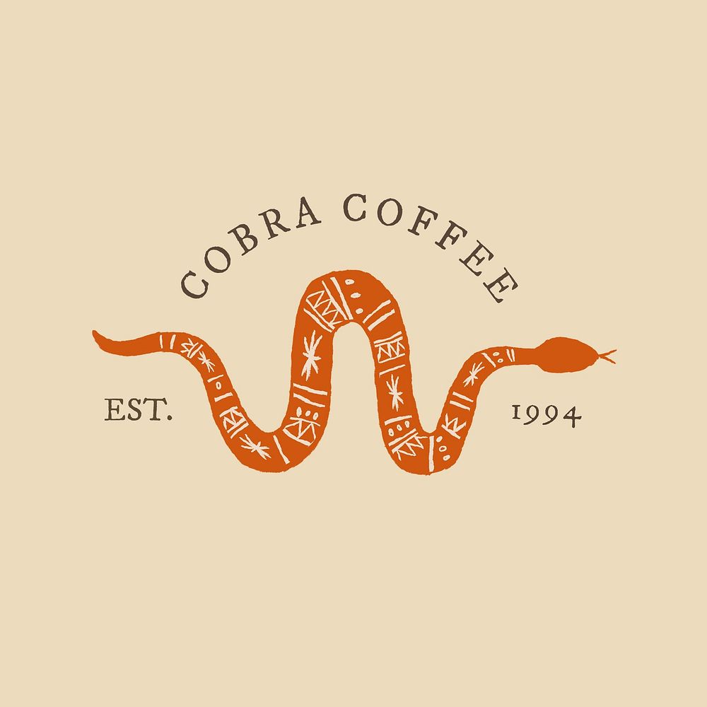 Retro coffee shop logo template 