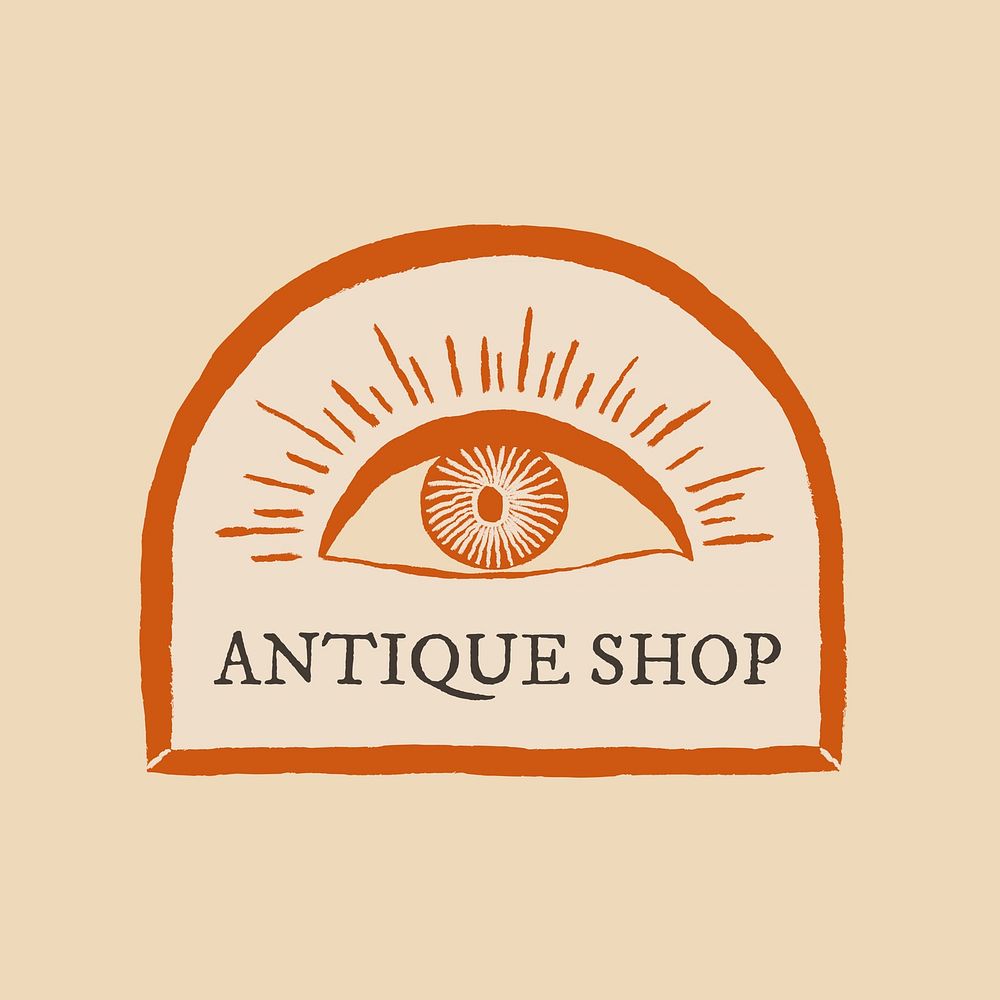 Retro antique shop logo template 