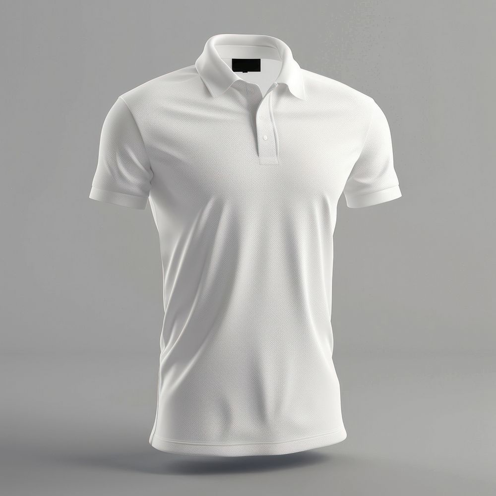 White polo shirt mockup apparel undershirt clothing.