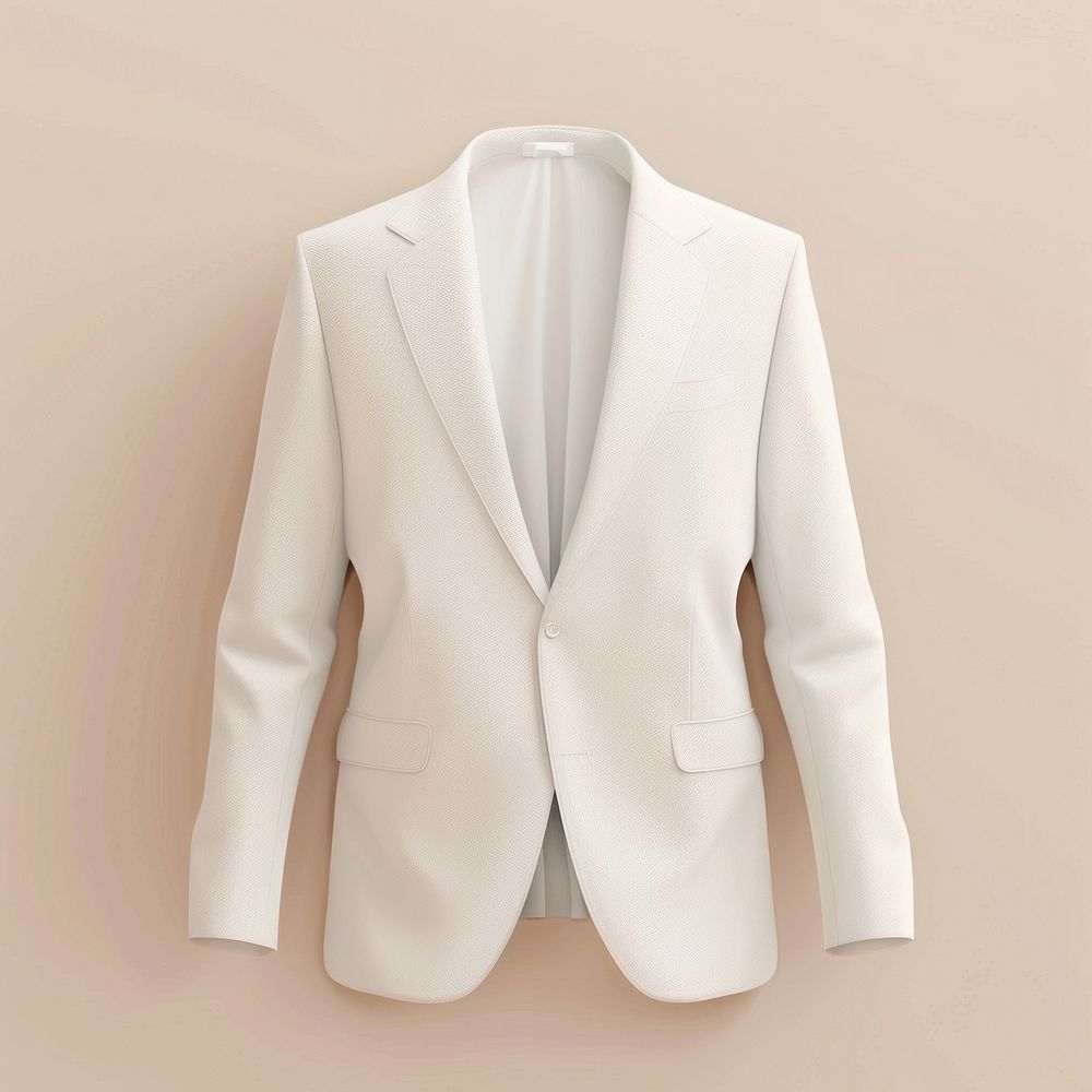 White blazer mockup apparel clothing jacket.