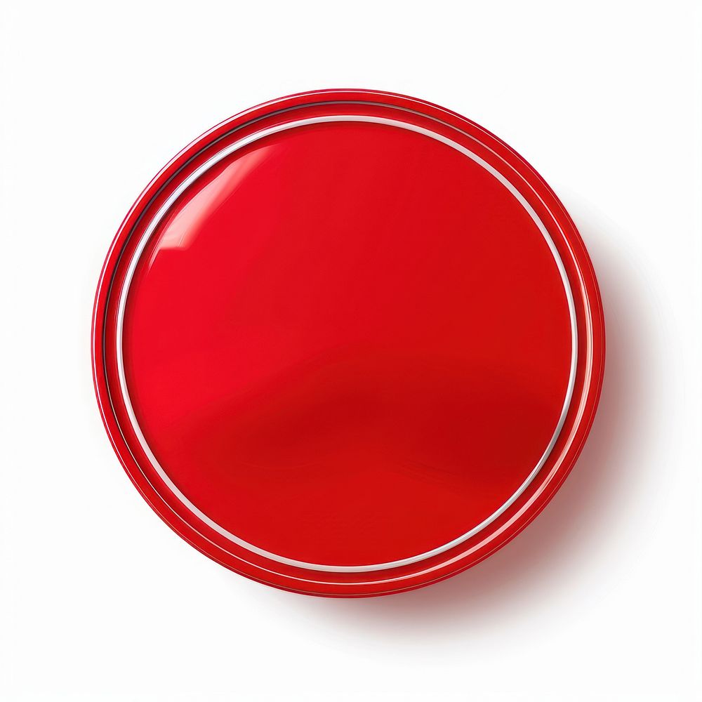 Circle sticker shape red art white background.