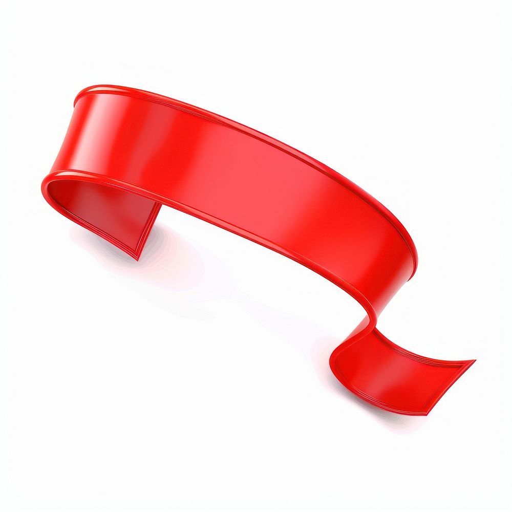 Tail ribbon shape red white background accessories.