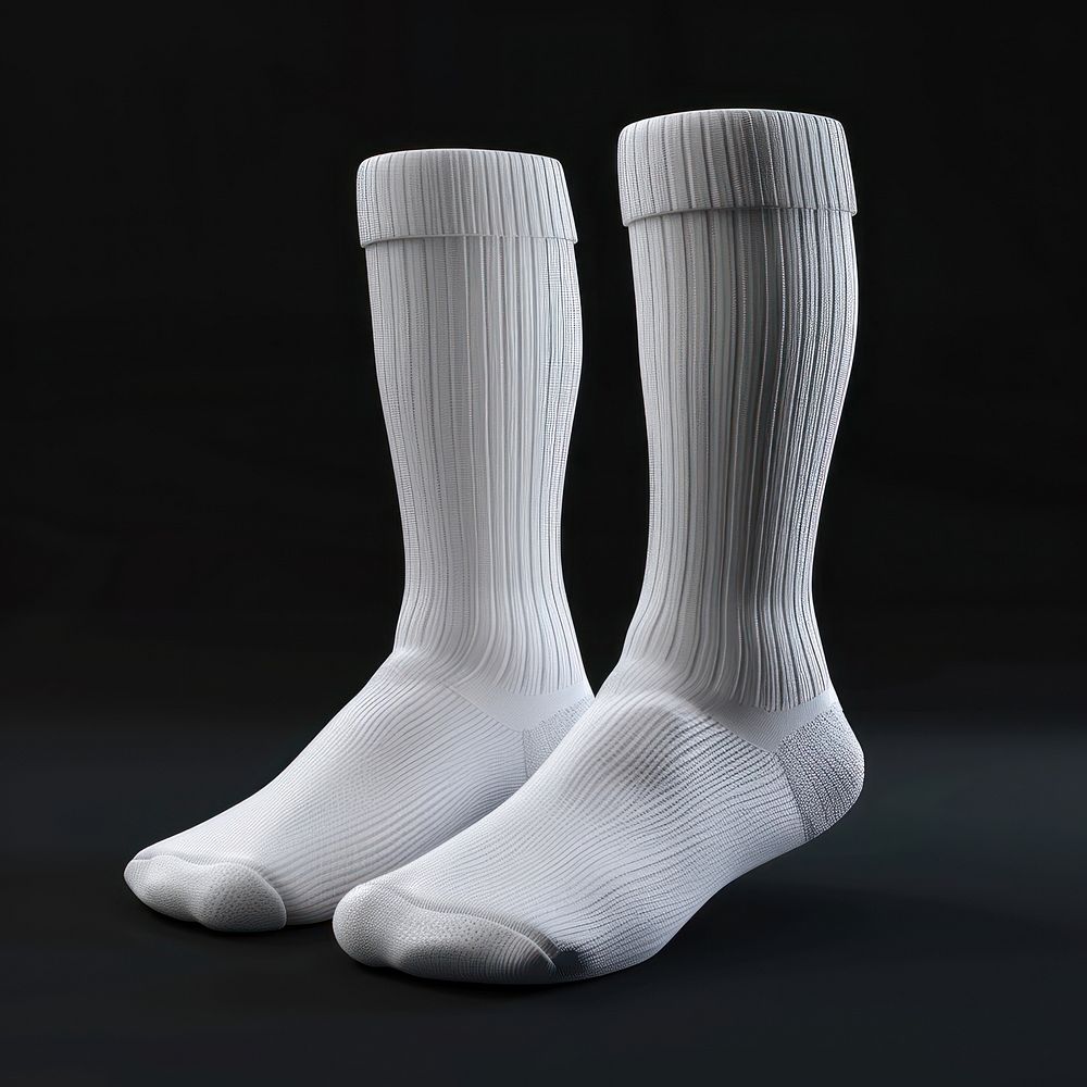White socks mockup apparel clothing hosiery.