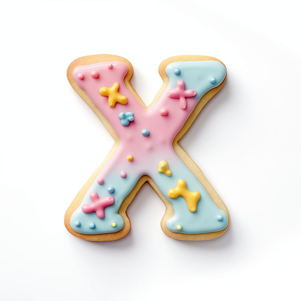 Letter X, cookie art alphabet illustration