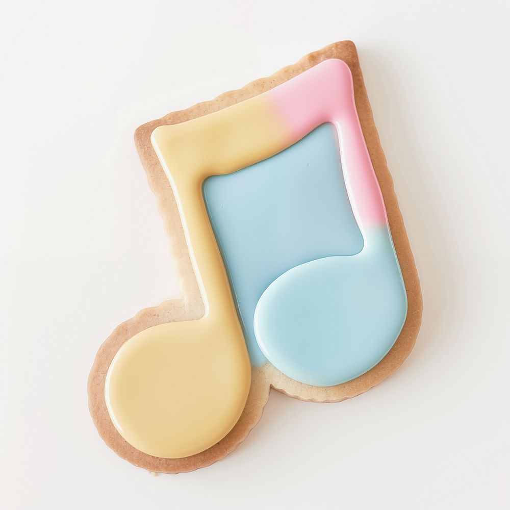 Music note icon, cookie art illustration