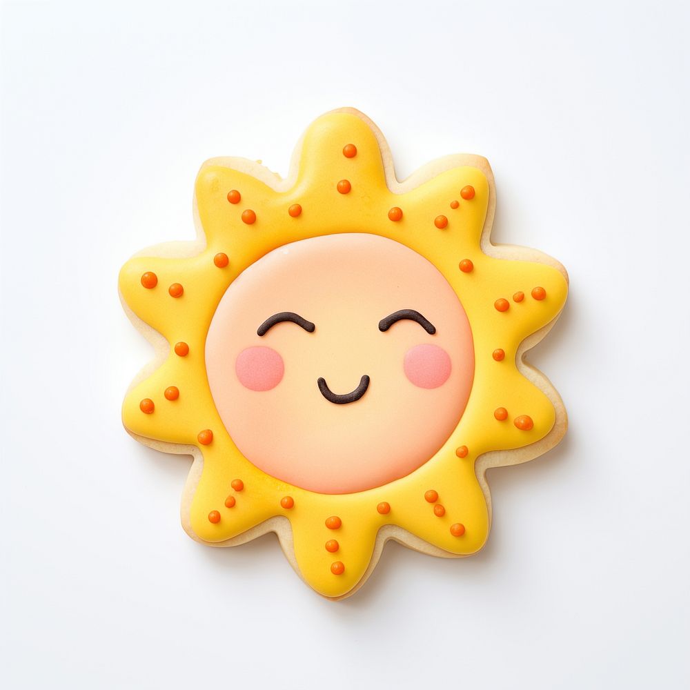 Sun icon, cookie art illustration