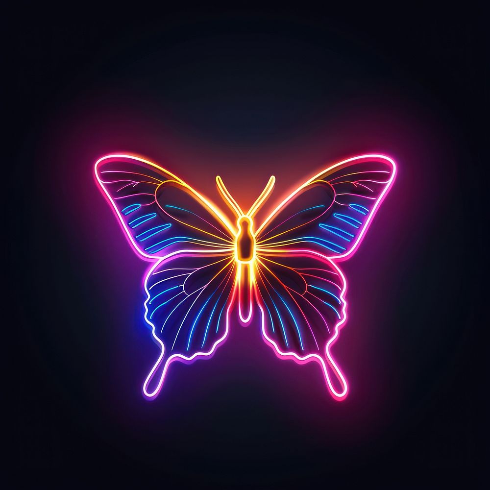 Butterfly icon neon astronomy outdoors.