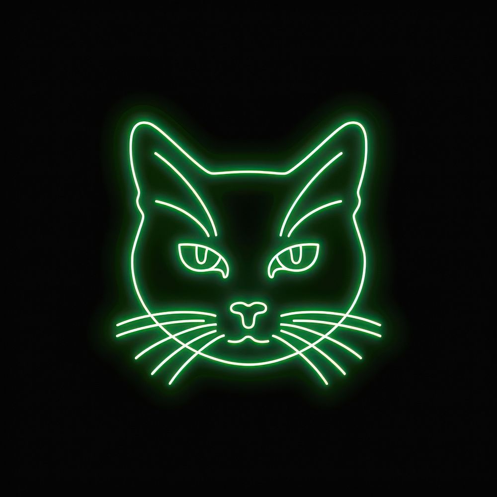 Cat icon neon ketchup light.