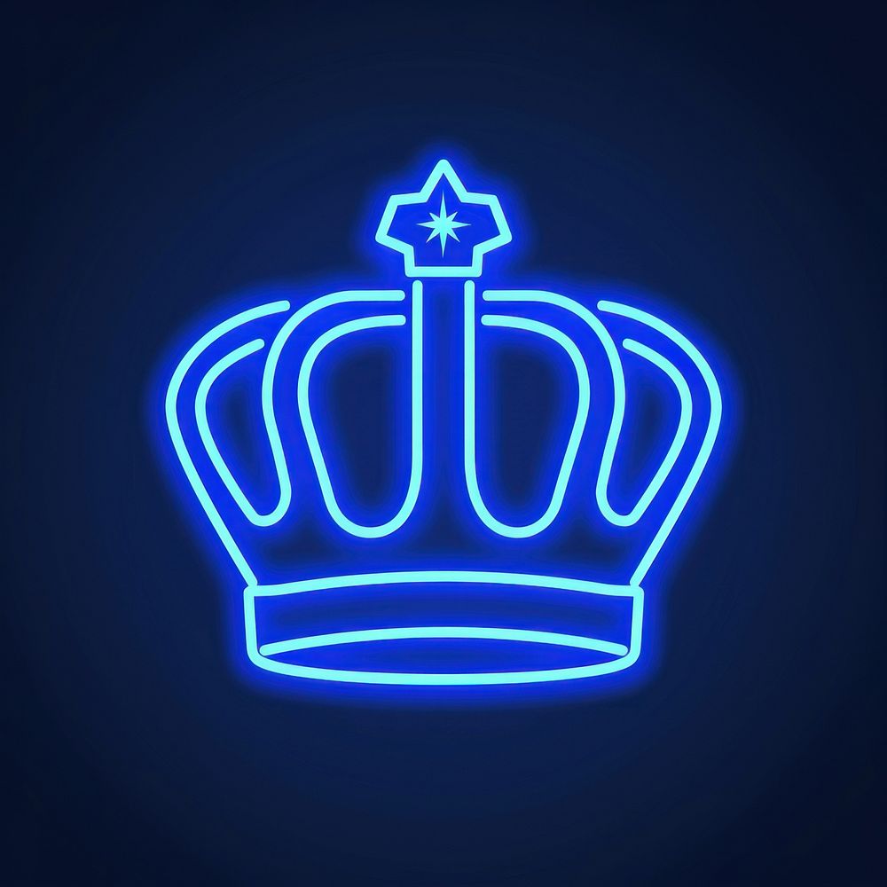 Crown icon neon light.