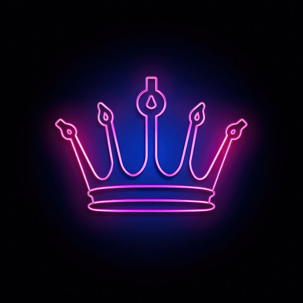 Crown icon neon chandelier light.