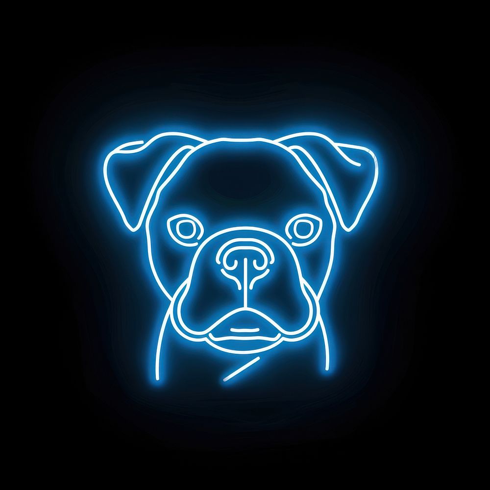 Dog icon neon light.