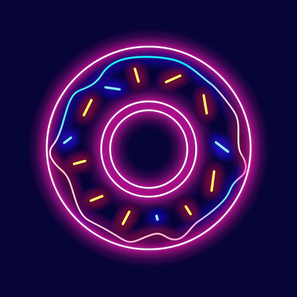 Donut icon neon astronomy outdoors.