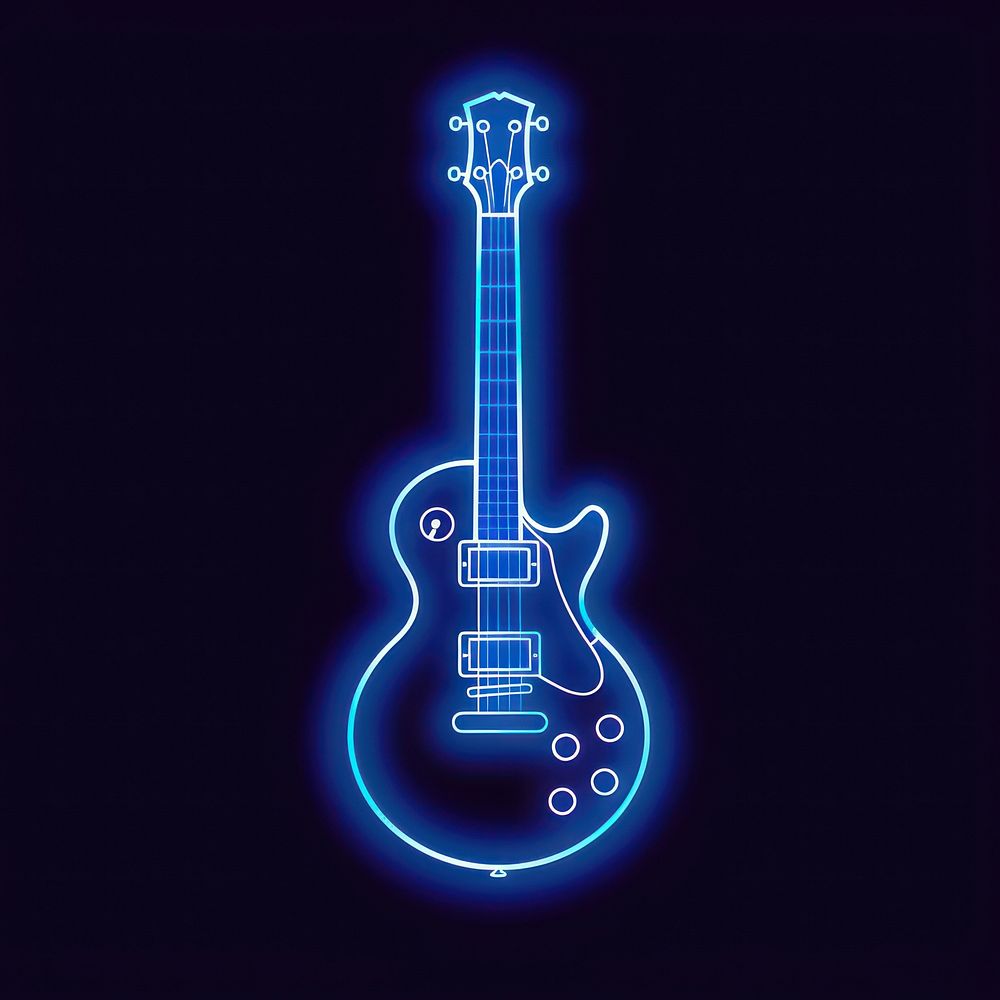 Guitar icon light musical instrument.