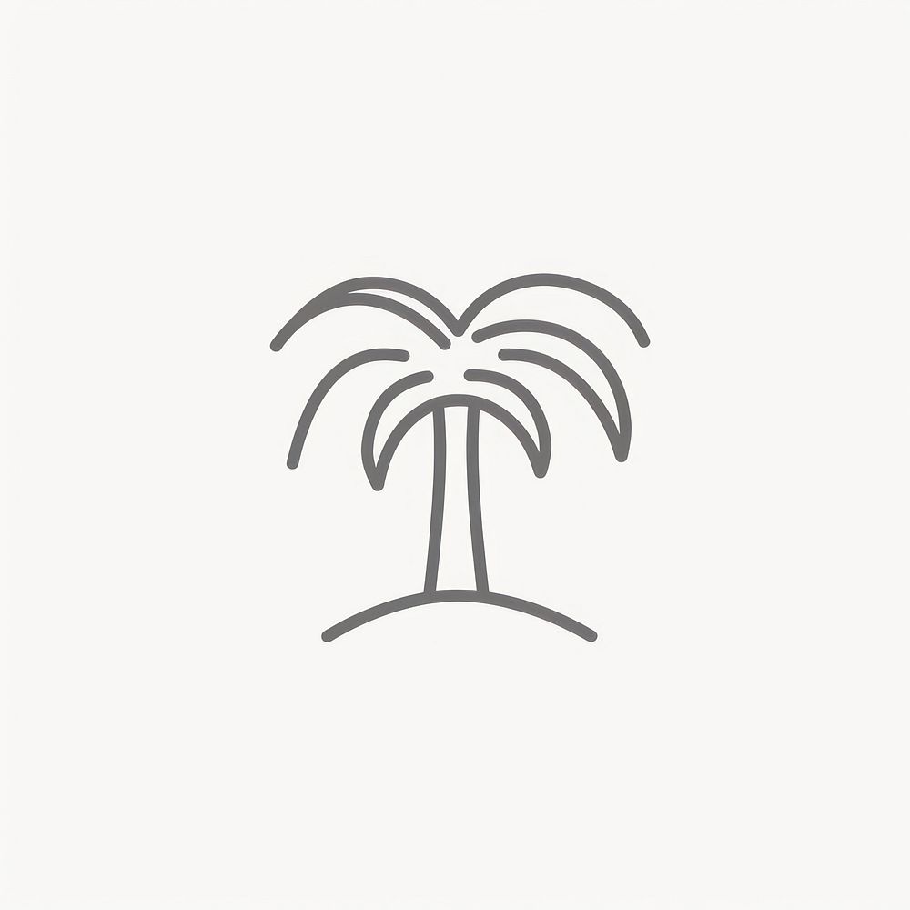 Palm tree drawing logo illustrated.