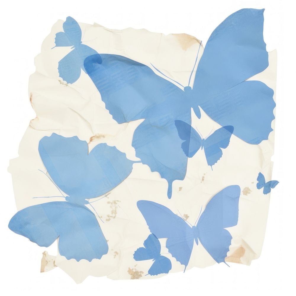 Blue butterfly ripped paper cushion diaper pillow.