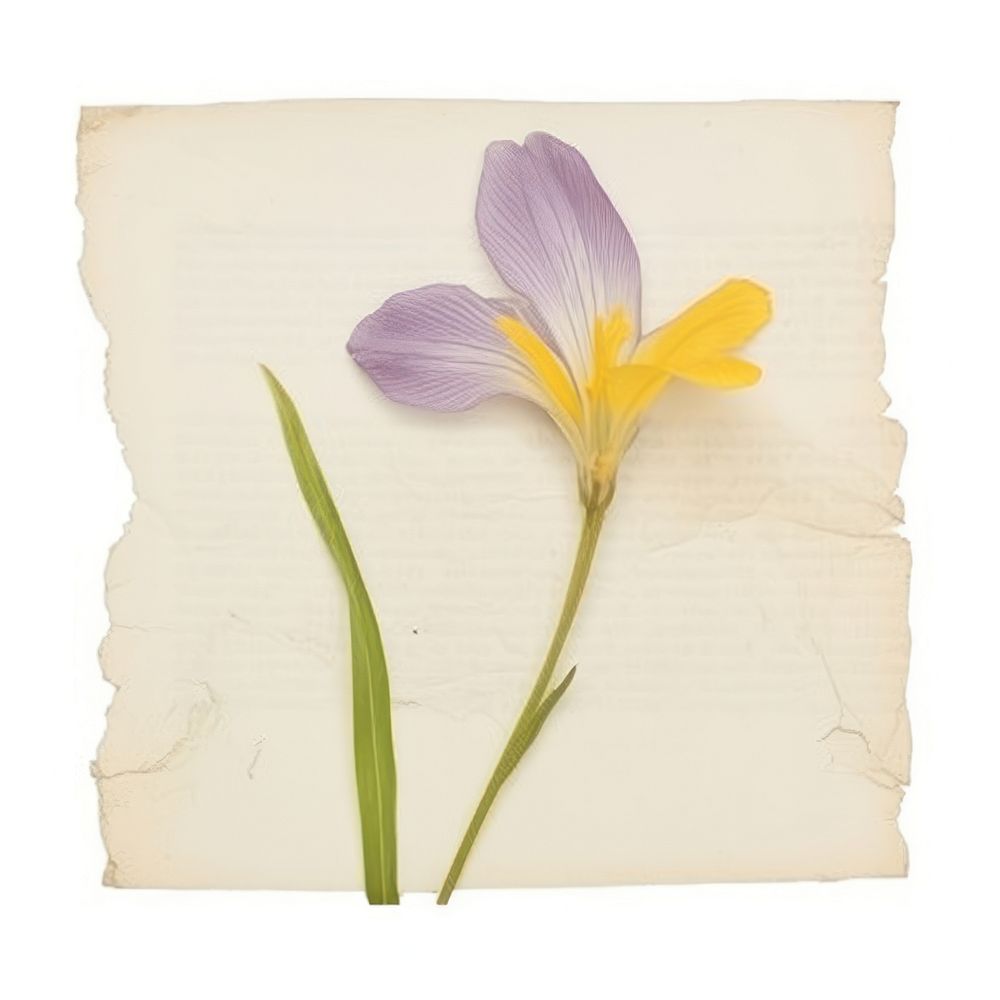 Crocus Sativus ripped paper crocus daffodil blossom.