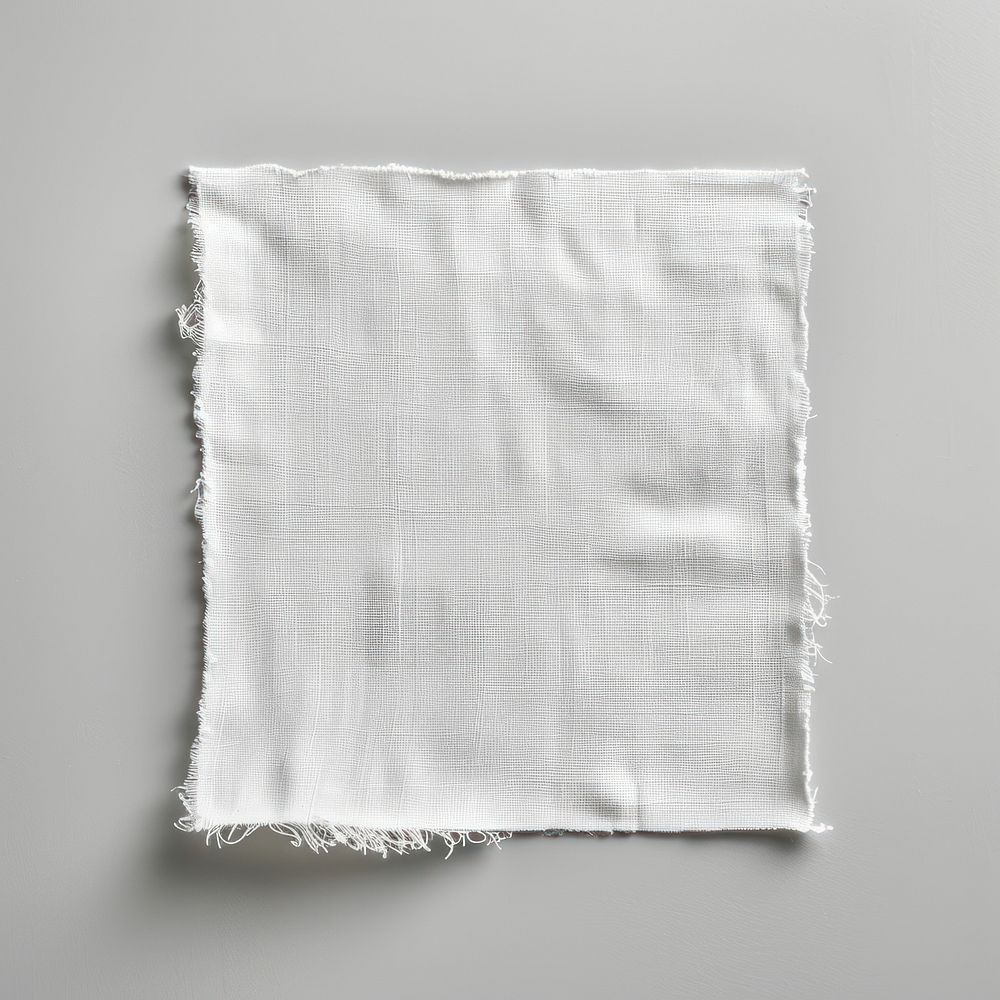 Blank white swatch card clothing apparel napkin.