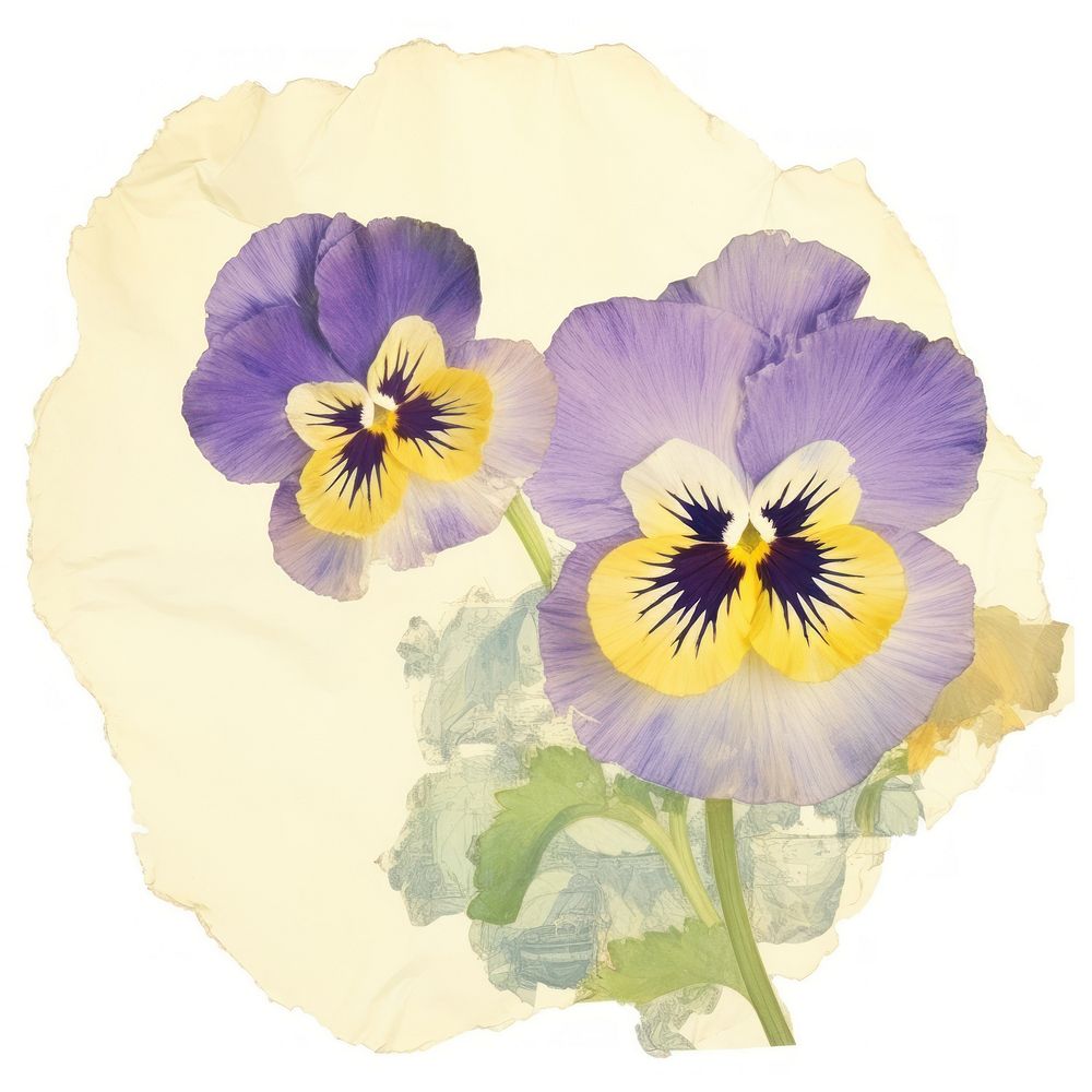 Pansy ripped paper blossom anemone flower.