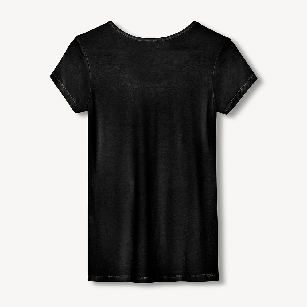 Black T-shirt mockup, casual wear fashion psd