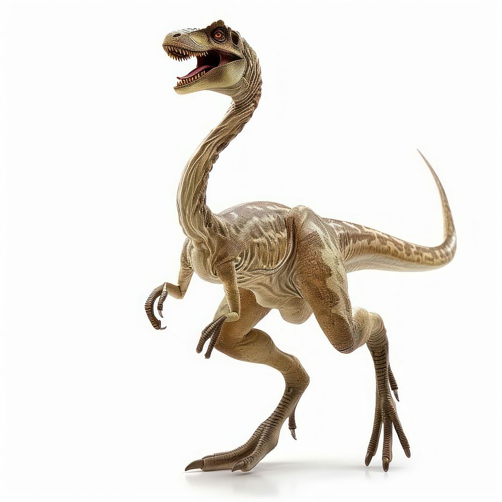 Happy smiling dancing Gallimimus dinosaur reptile animal t-rex.