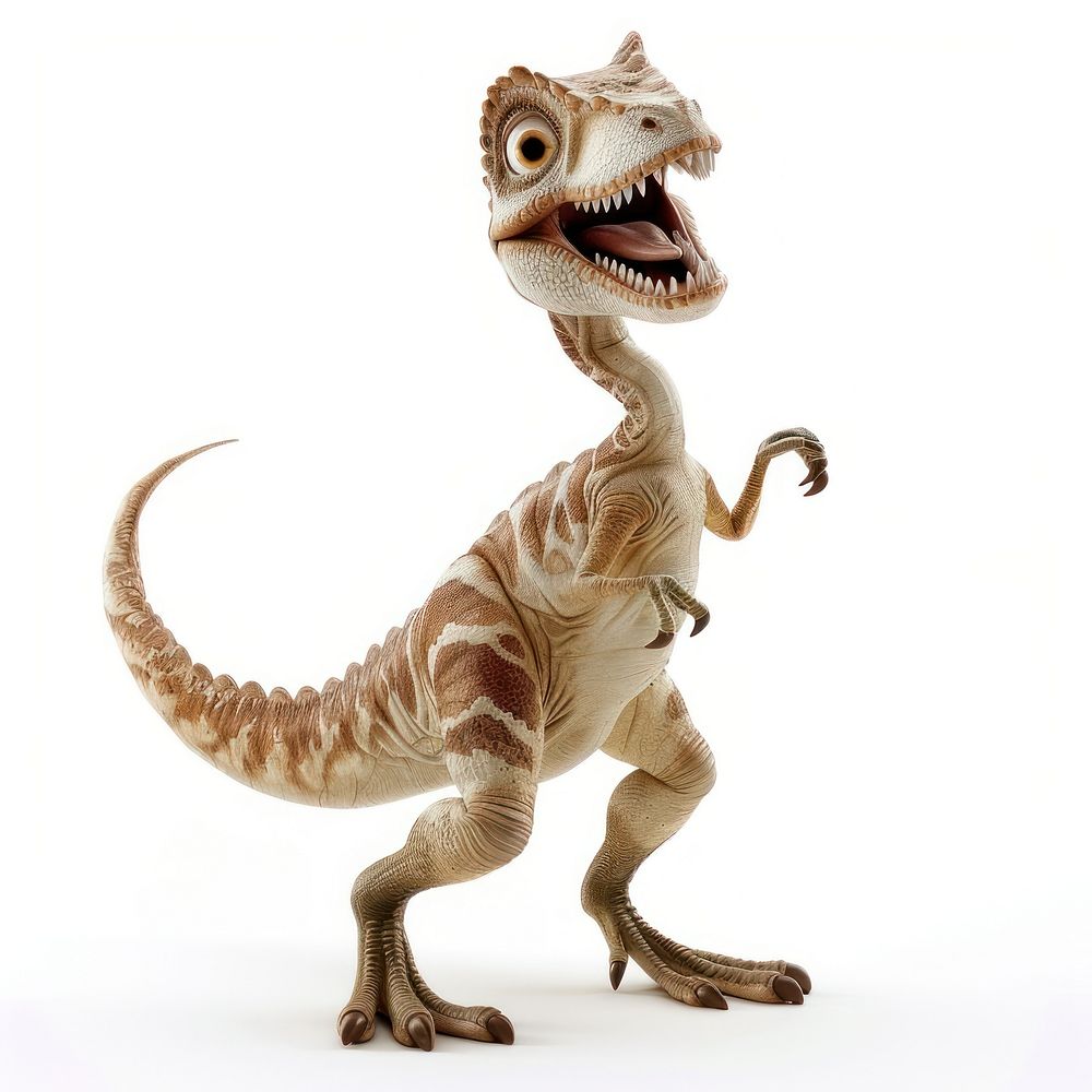 Happy smiling dancing dinosaur reptile animal t-rex.
