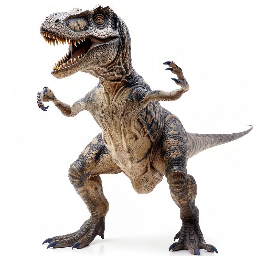 Happy smiling dancing Indominous Rex dinosaur reptile animal t-rex.