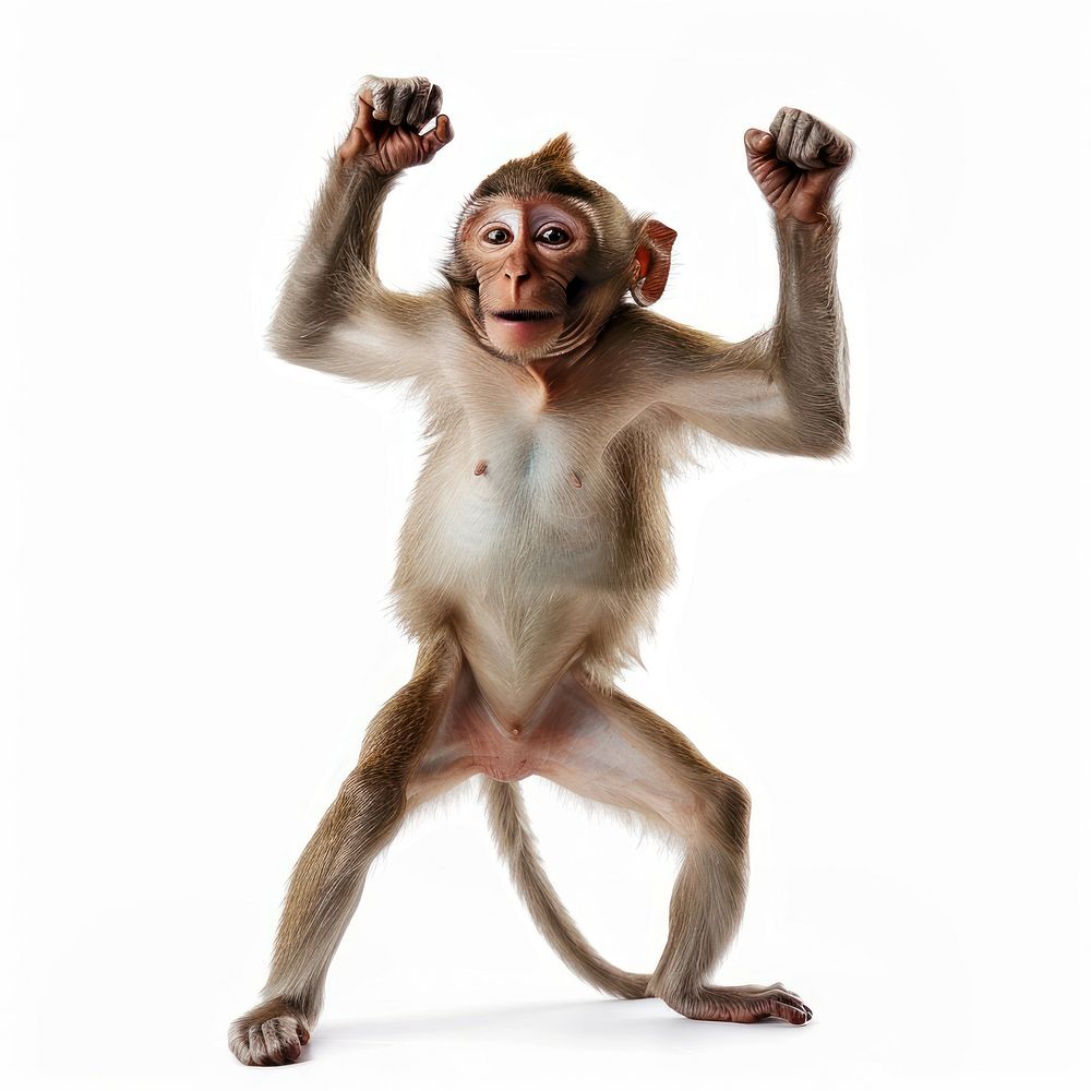Happy smiling dancing monkey wildlife animal mammal.