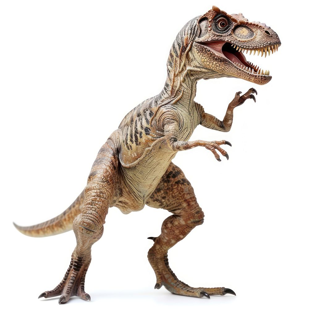 Happy smiling dancing Microceratus dinosaur reptile animal t-rex.