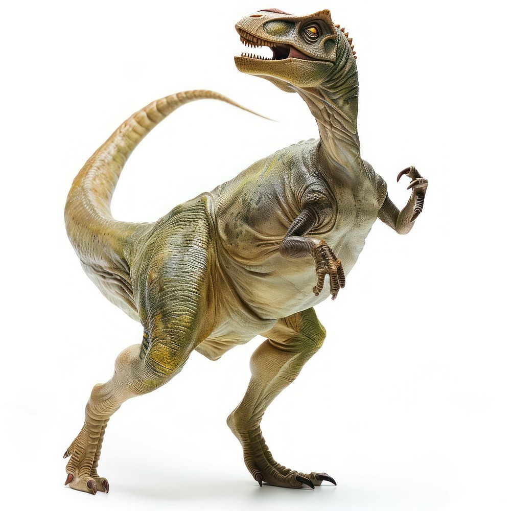 Happy smiling dancing Parasaurolophus dinosaur reptile animal t-rex.