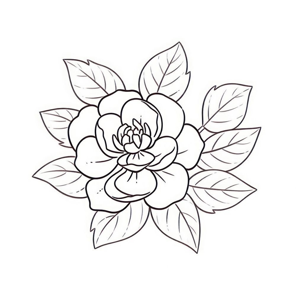 Camellia flower illustrated chandelier blossom.