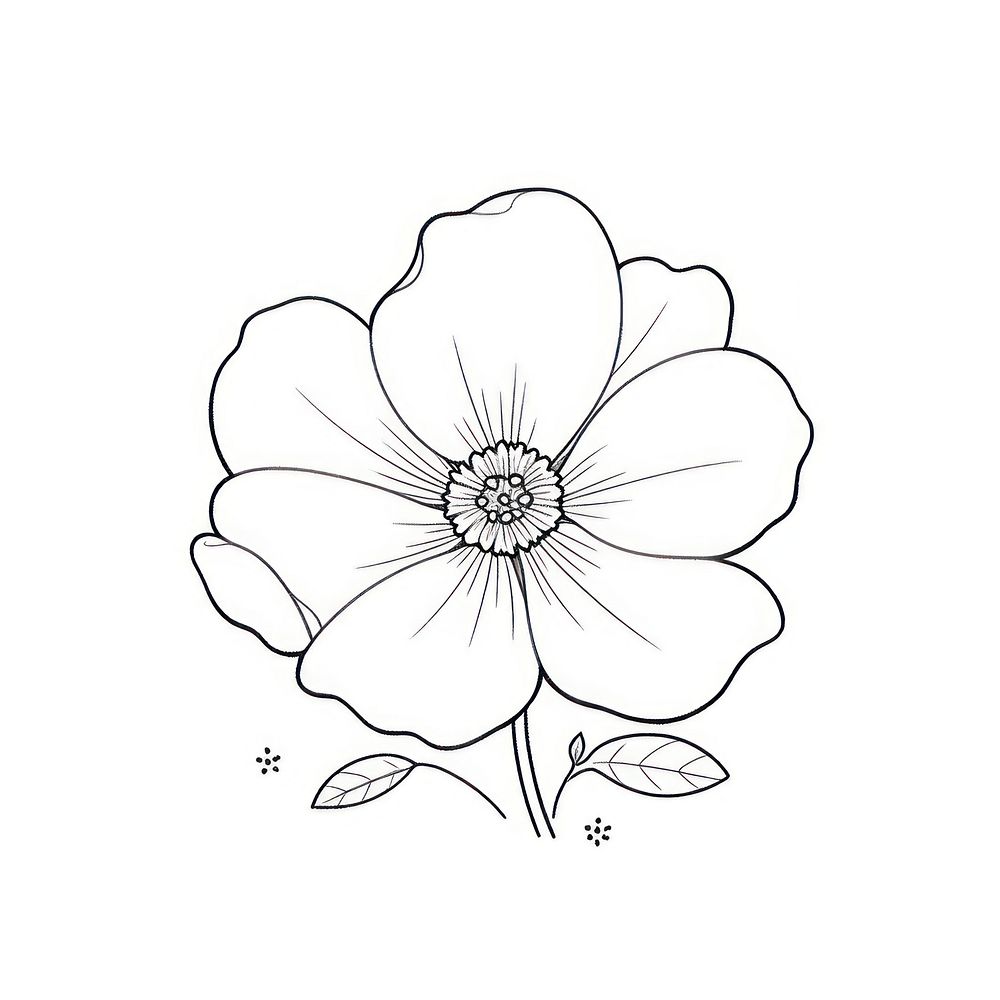 Cosmos flower illustrated drawing anemone.