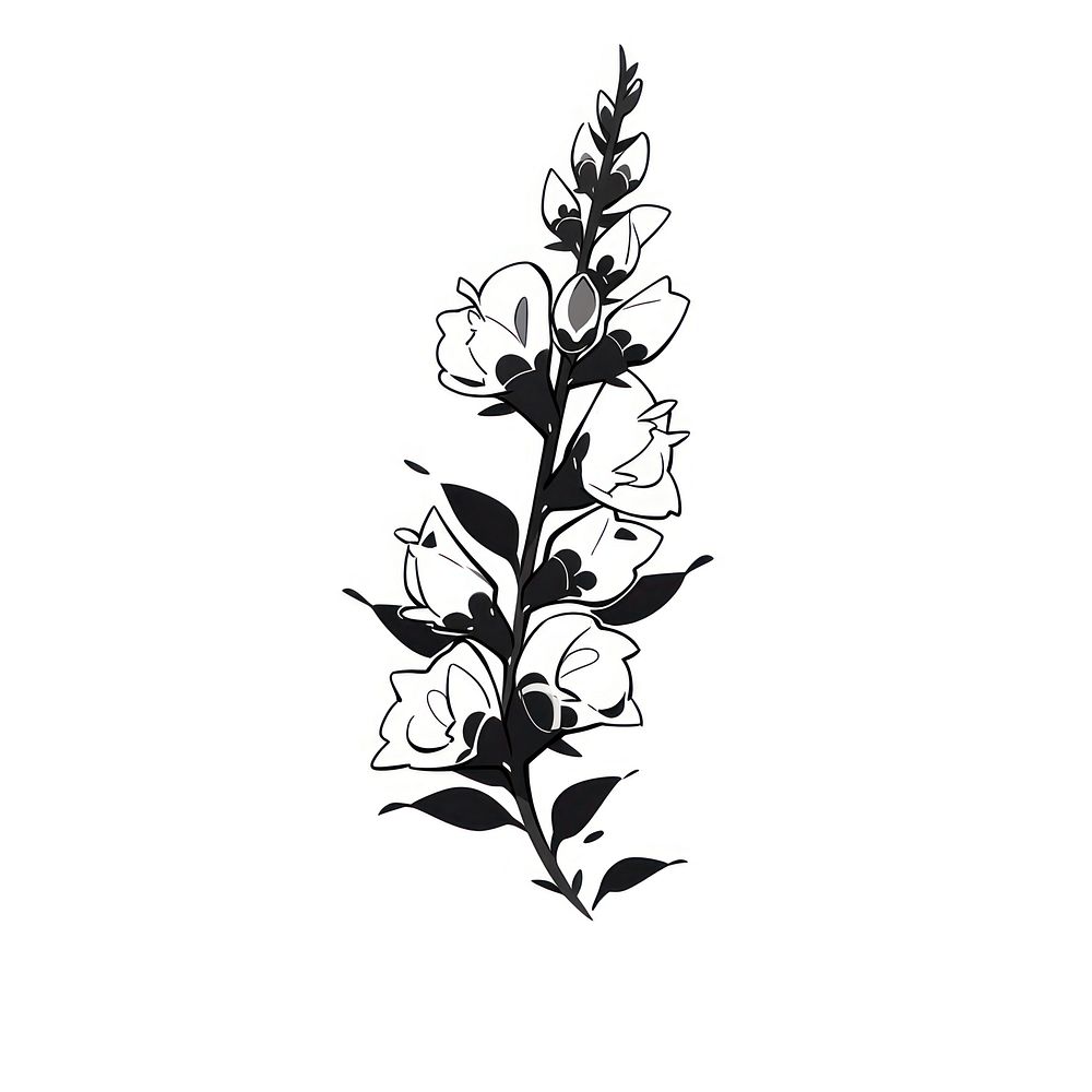 Foxglove flower illustrated graphics pattern.