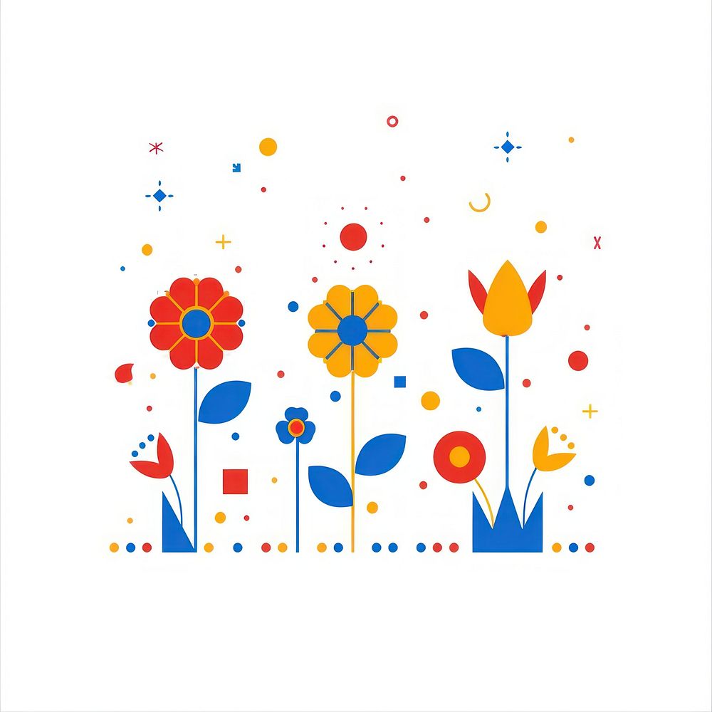 A dot line and flowers graphics envelope pattern.