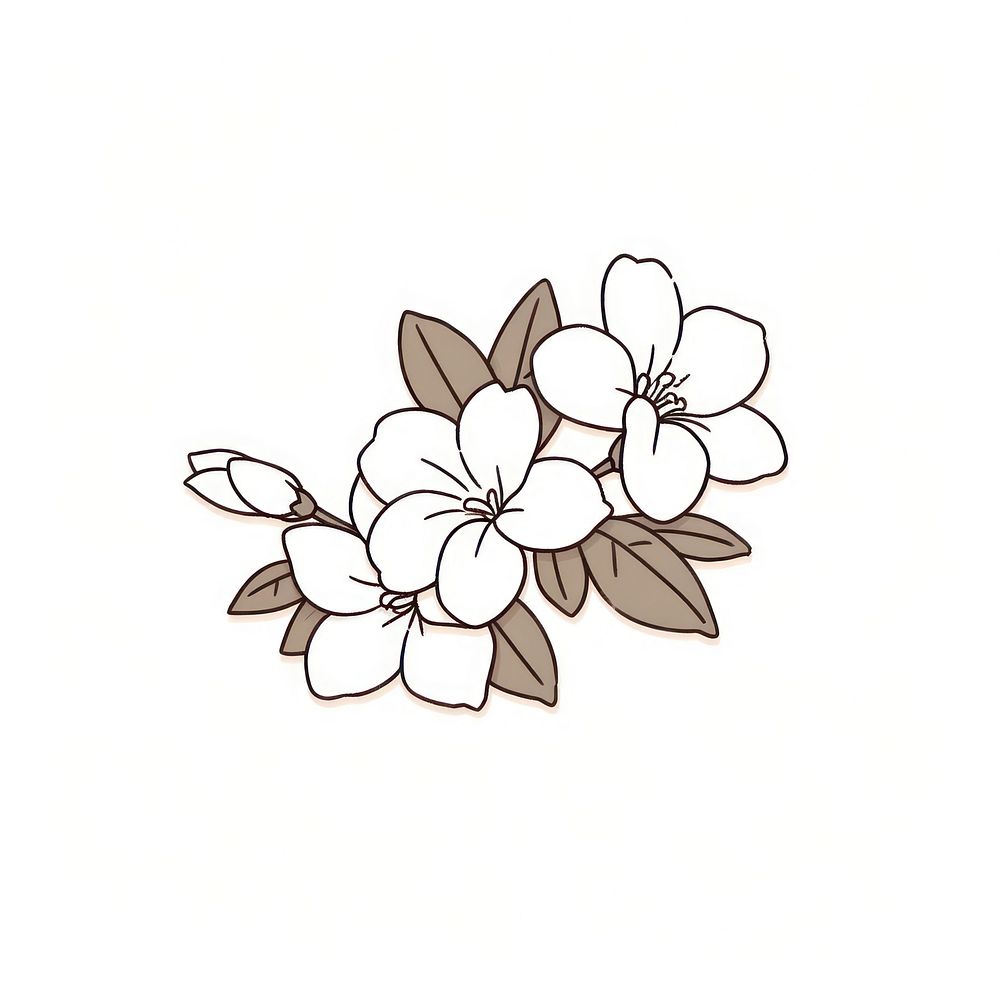 Jasmine flower illustrated graphics pattern.