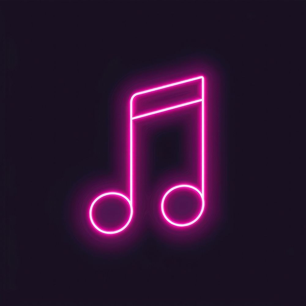 Music icon neon light.