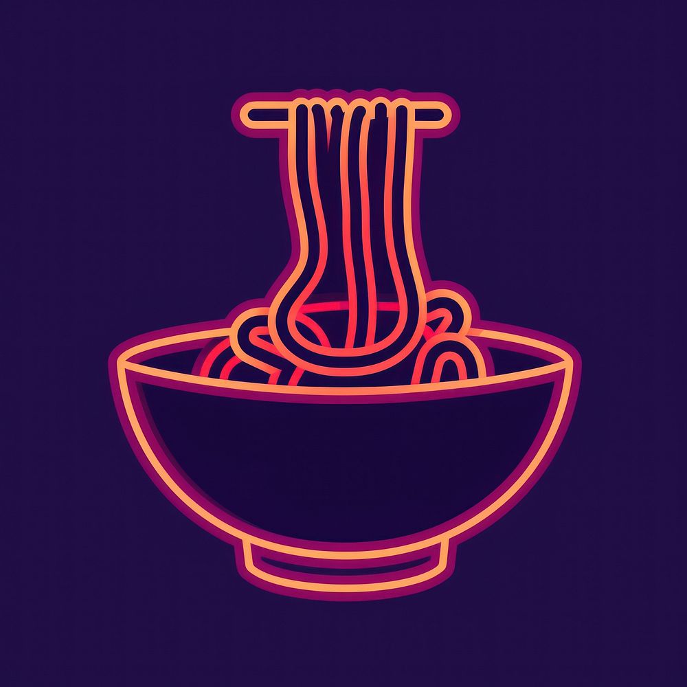 Noodles icon purple neon astronomy.