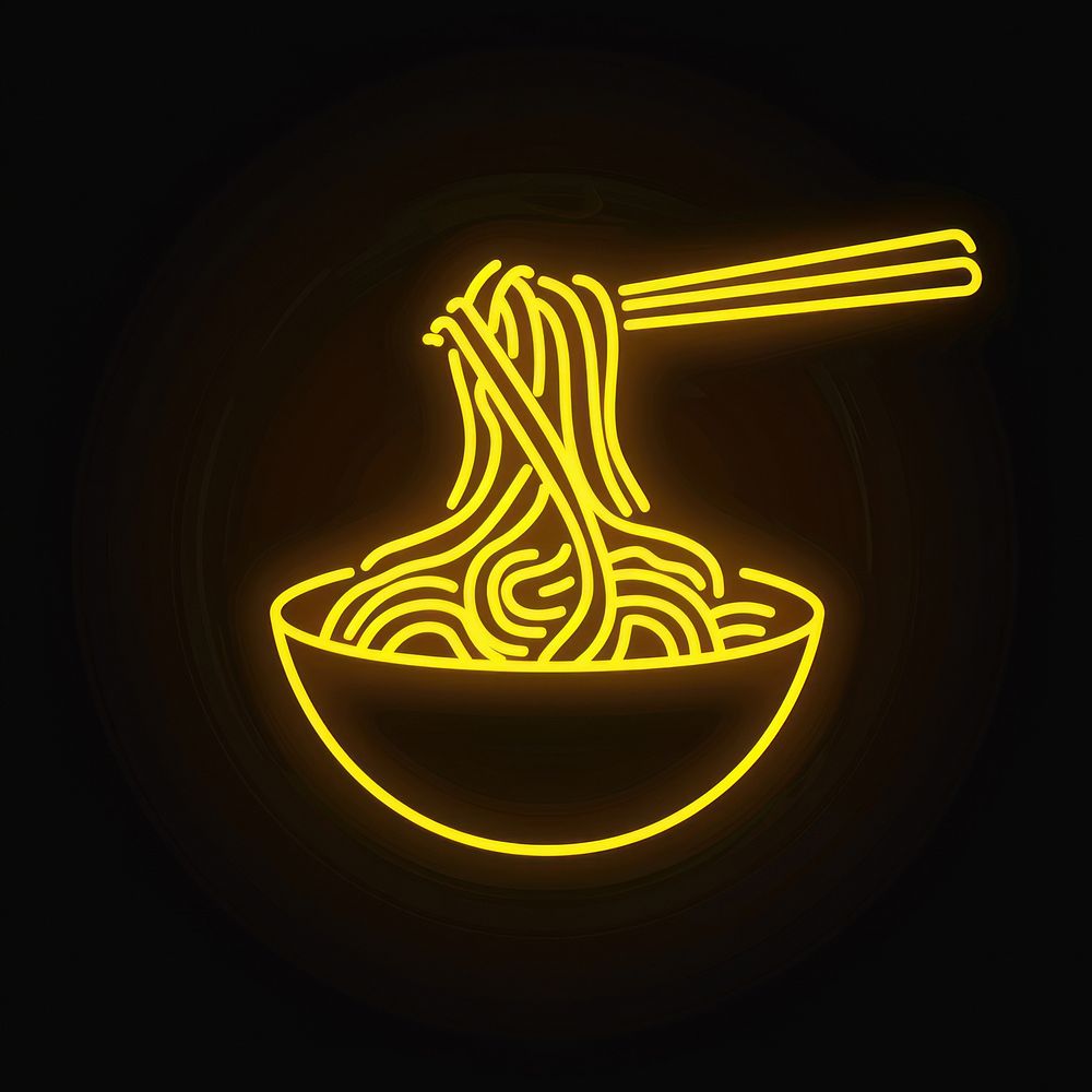 Noodles icon neon astronomy lighting.
