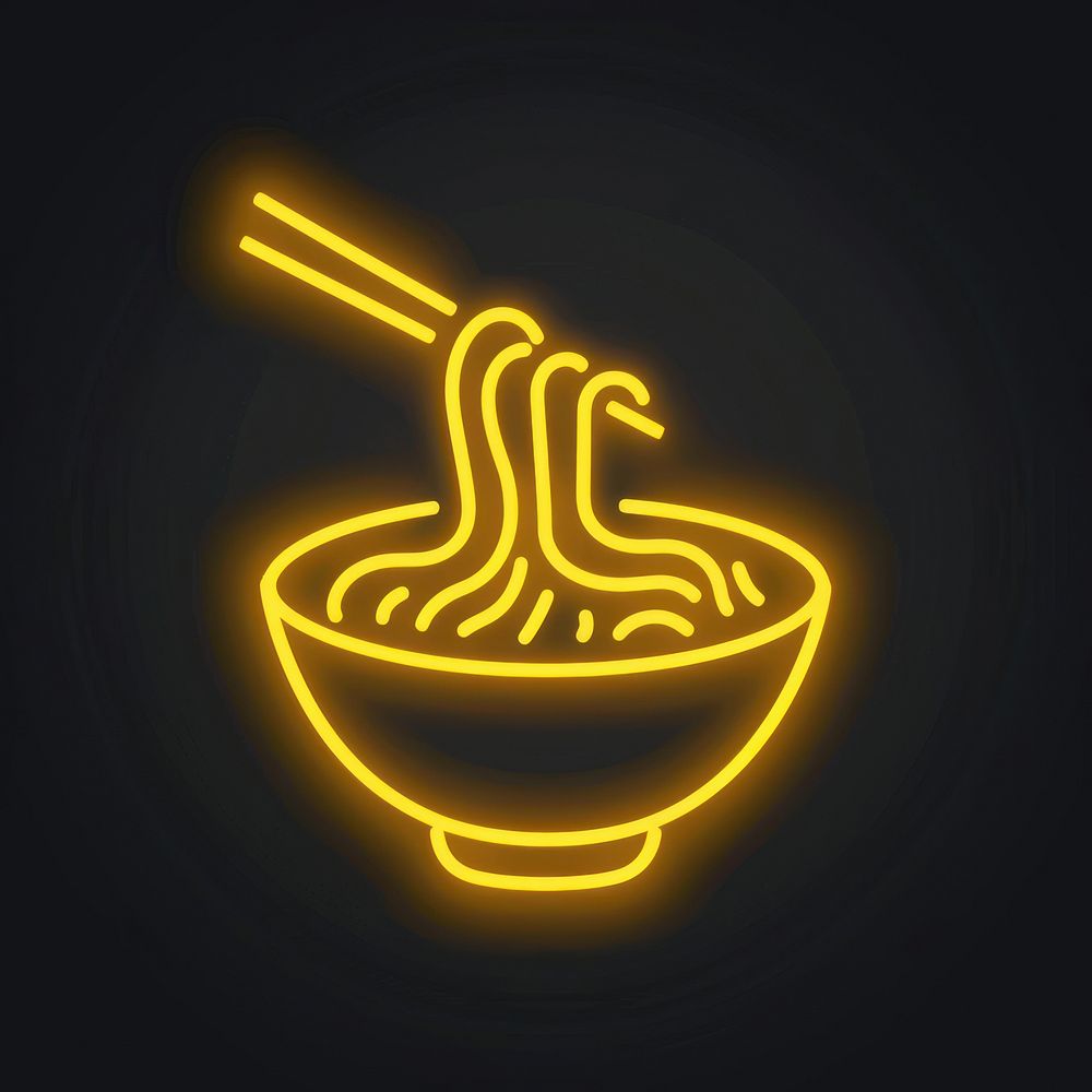 Noodles icon neon astronomy lighting.